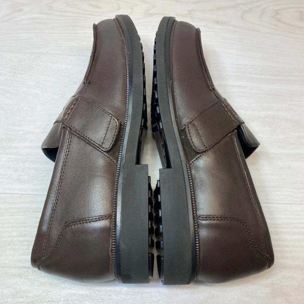 Apex Mens 13 Wide Lexington Penny Loafer LT210M Brown Leather Orthopedic Comfort